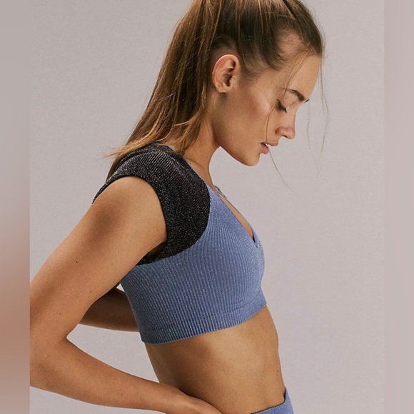 Free People Rise and Shine Bra in Blue Combo NWOT XL - Picture 5 of 8